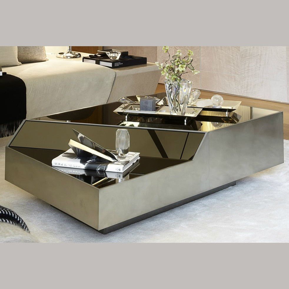 Modern Geometric Mirrored Coffee Table – A Timeless Masterpiece - Fabels