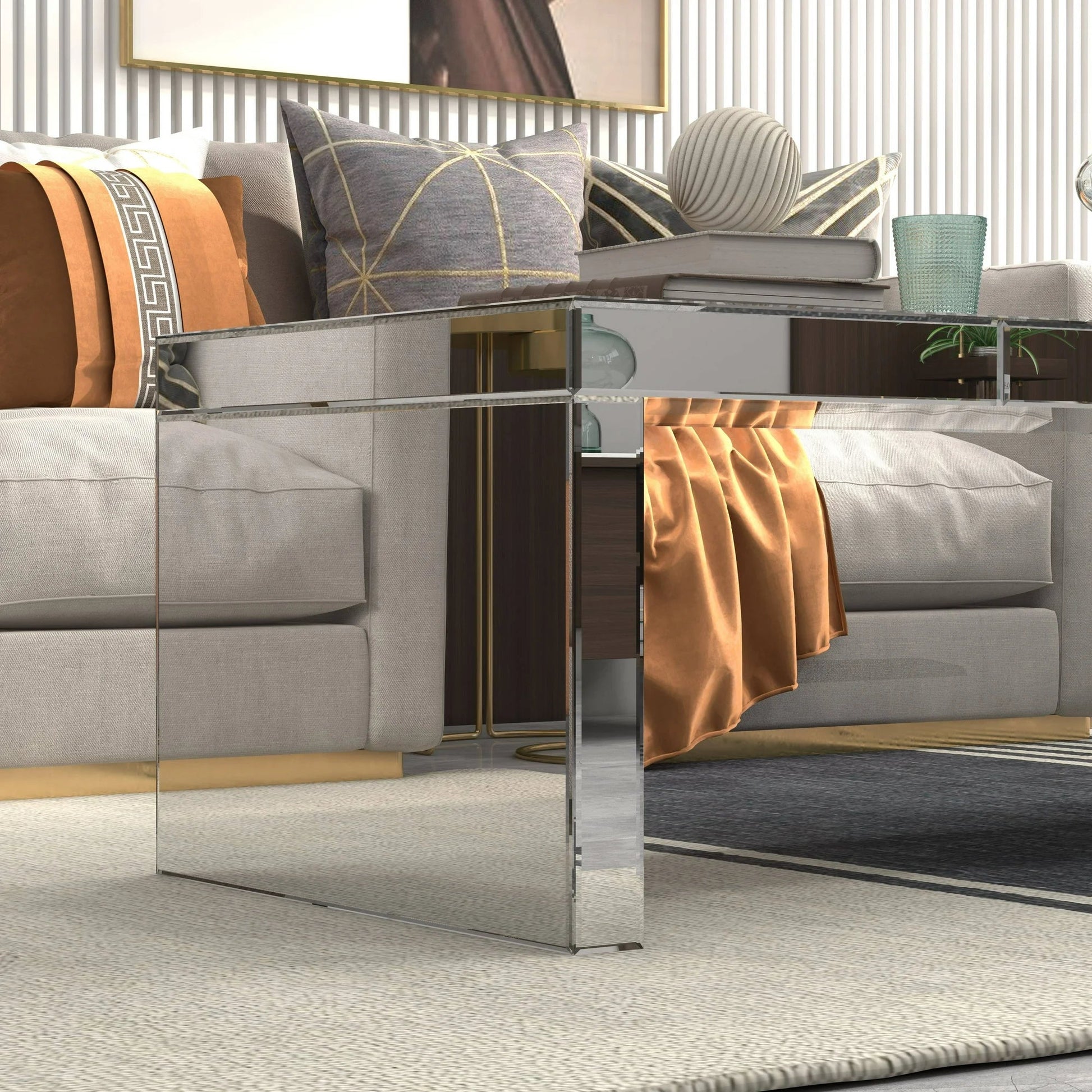 Modern Mirrored Coffee Table – Sleek & Elegant Living Room Centerpiece - Fabels