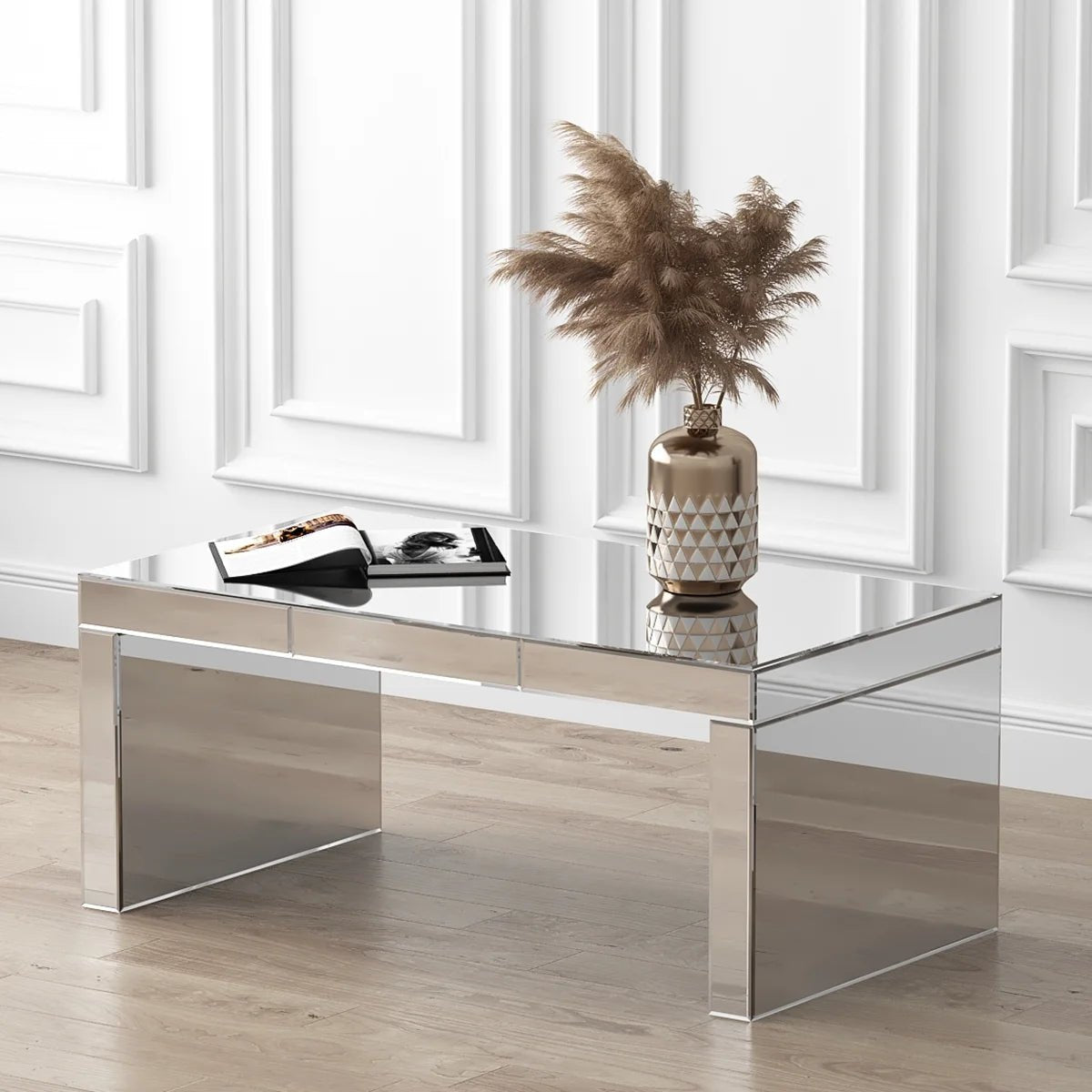 Modern Mirrored Coffee Table – Sleek & Elegant Living Room Centerpiece - Fabels