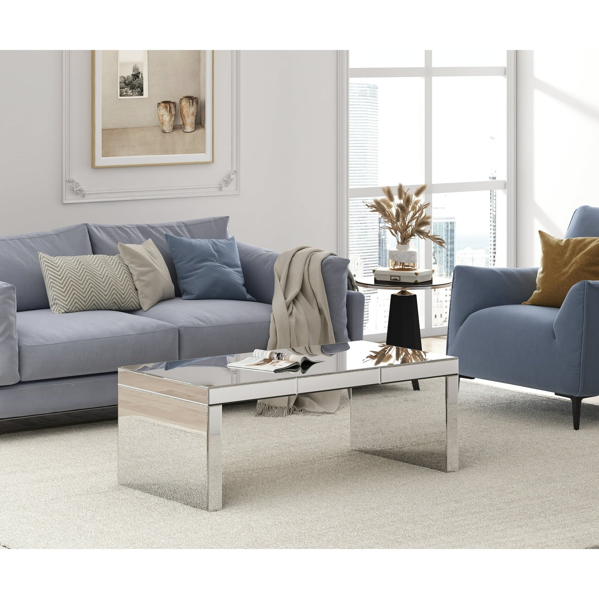 Modern Mirrored Coffee Table – Sleek & Elegant Living Room Centerpiece - Fabels