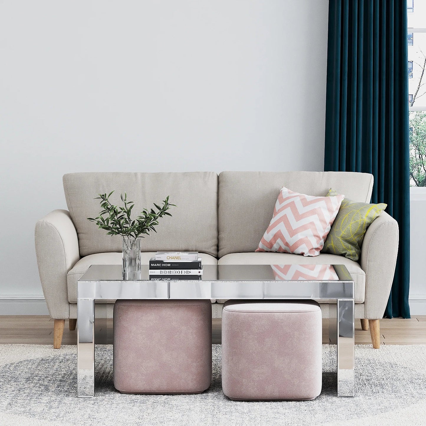 Modern Mirrored Coffee Table – Sleek & Elegant Living Room Centerpiece - Fabels