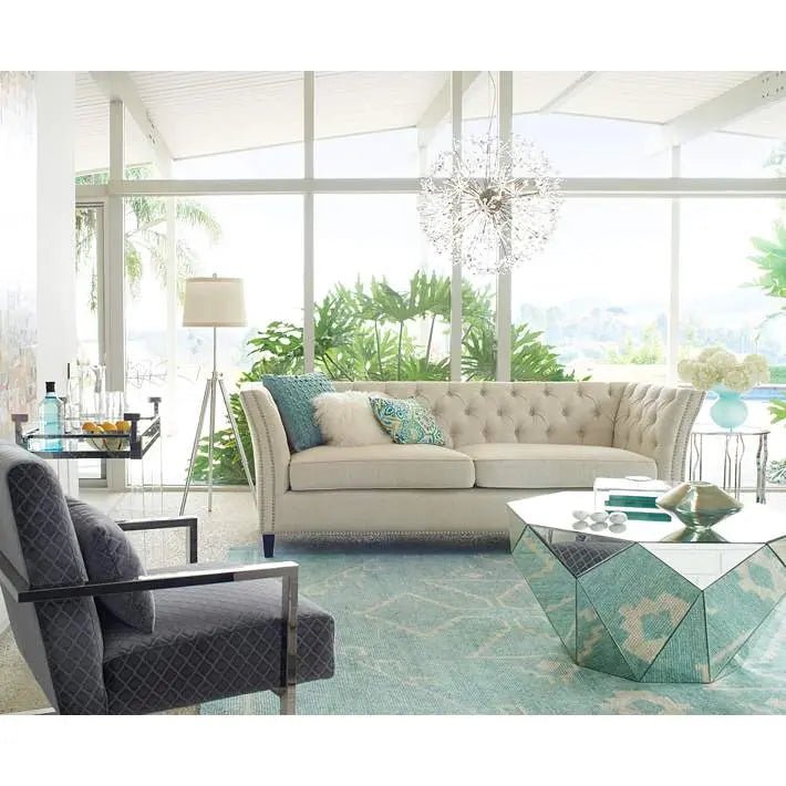 Modern Octagon Mirrored Coffee Table – Geometric Luxury - Fabels