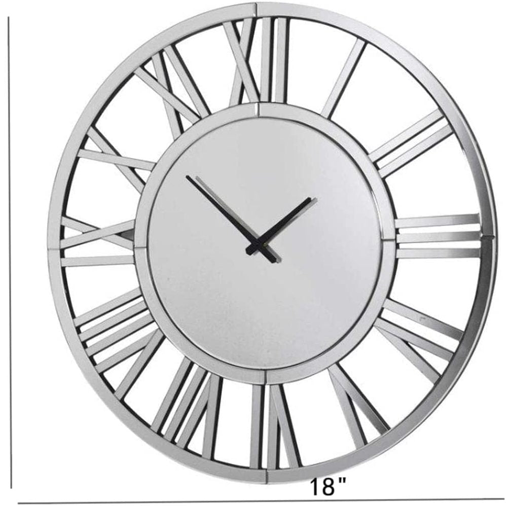 Modern Silver Roman Numeral Wall Clock – Timeless Elegance with Hassle - Free Delivery - Fabels
