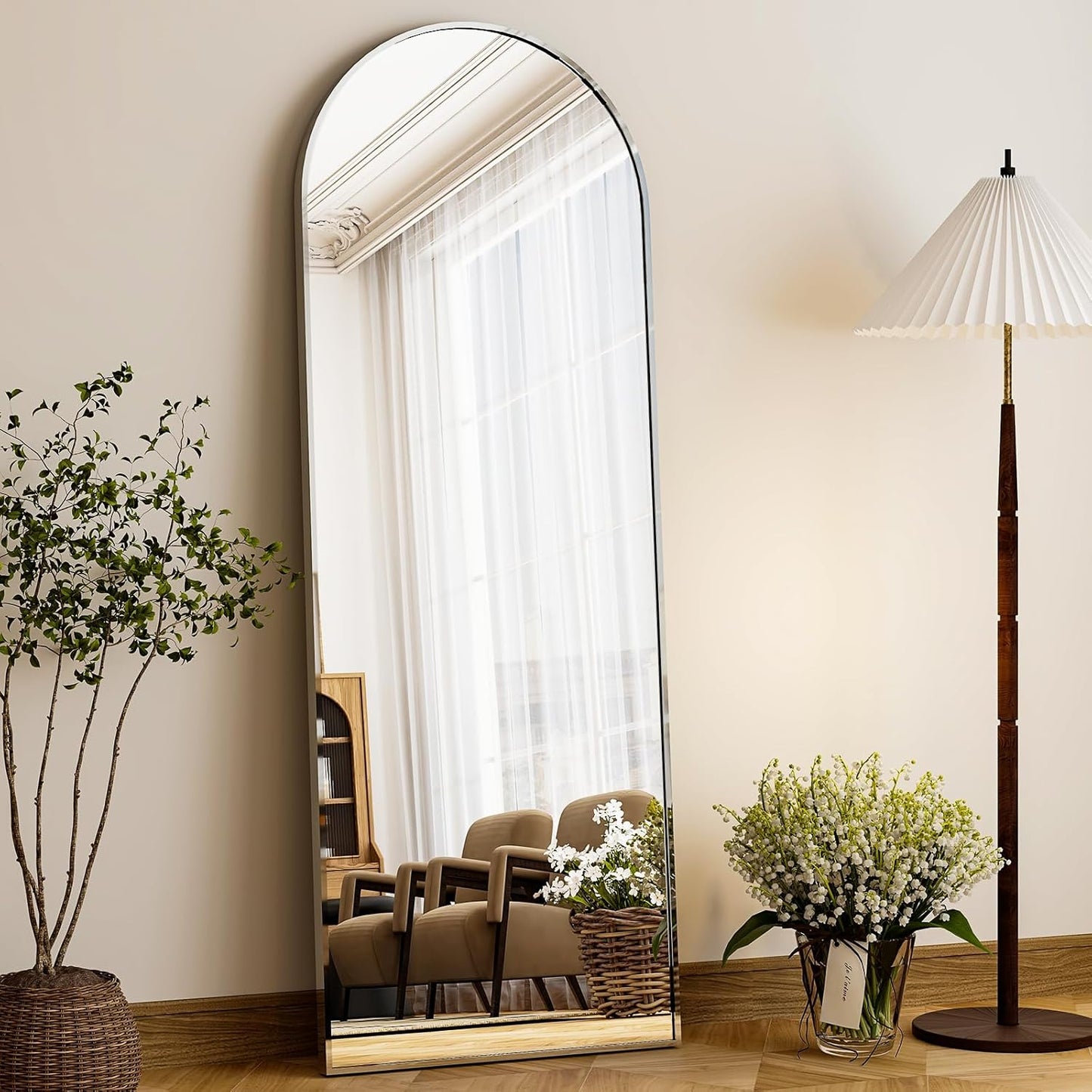 Silver 5.5 ft Arch Full-Length Mirror with Stand | All-India Delivery & Guarantee (Copy) - Fabels