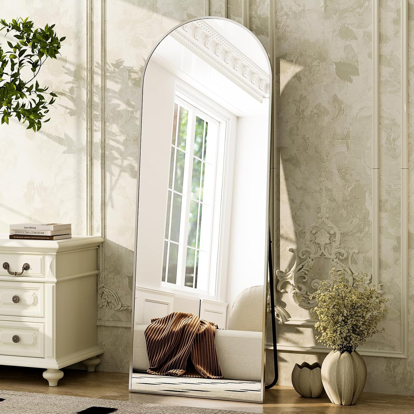 Silver 5.5 ft Arch Full-Length Mirror with Stand | All-India Delivery & Guarantee (Copy) - Fabels
