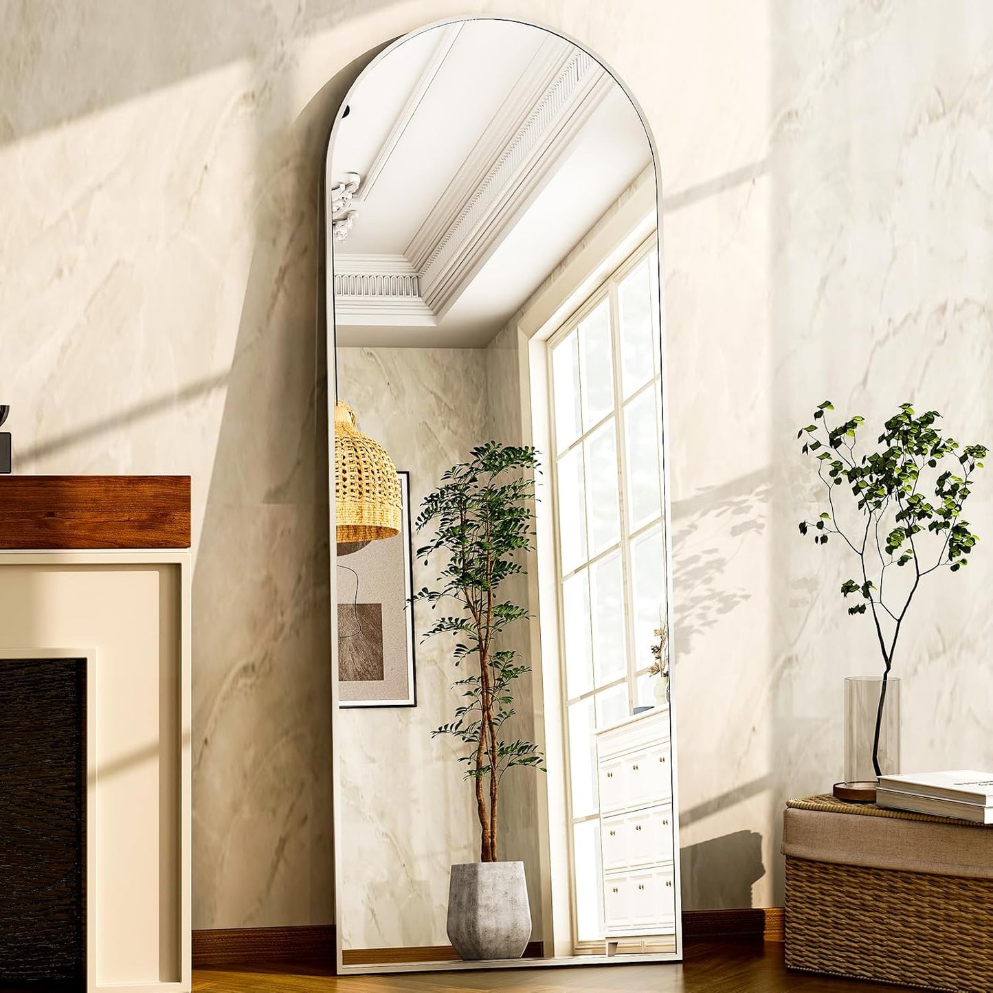 Silver 5.5 ft Arch Full-Length Mirror with Stand | All-India Delivery & Guarantee (Copy) - Fabels