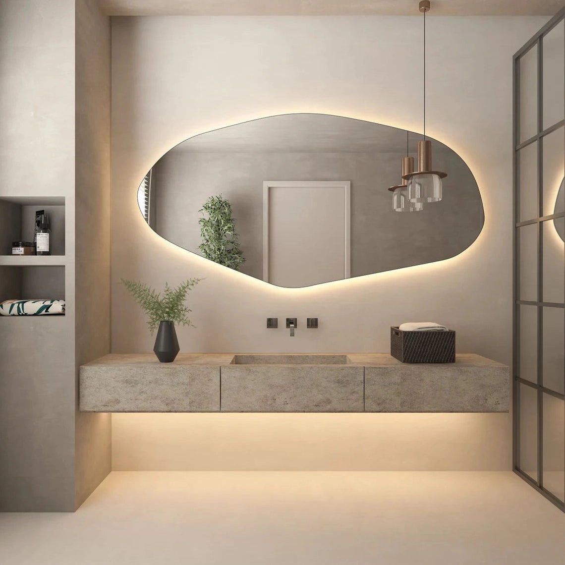 Touch Sensor LED Mirror with 3 Lights – Brighten Your Room with Modern Elegance - Fabels