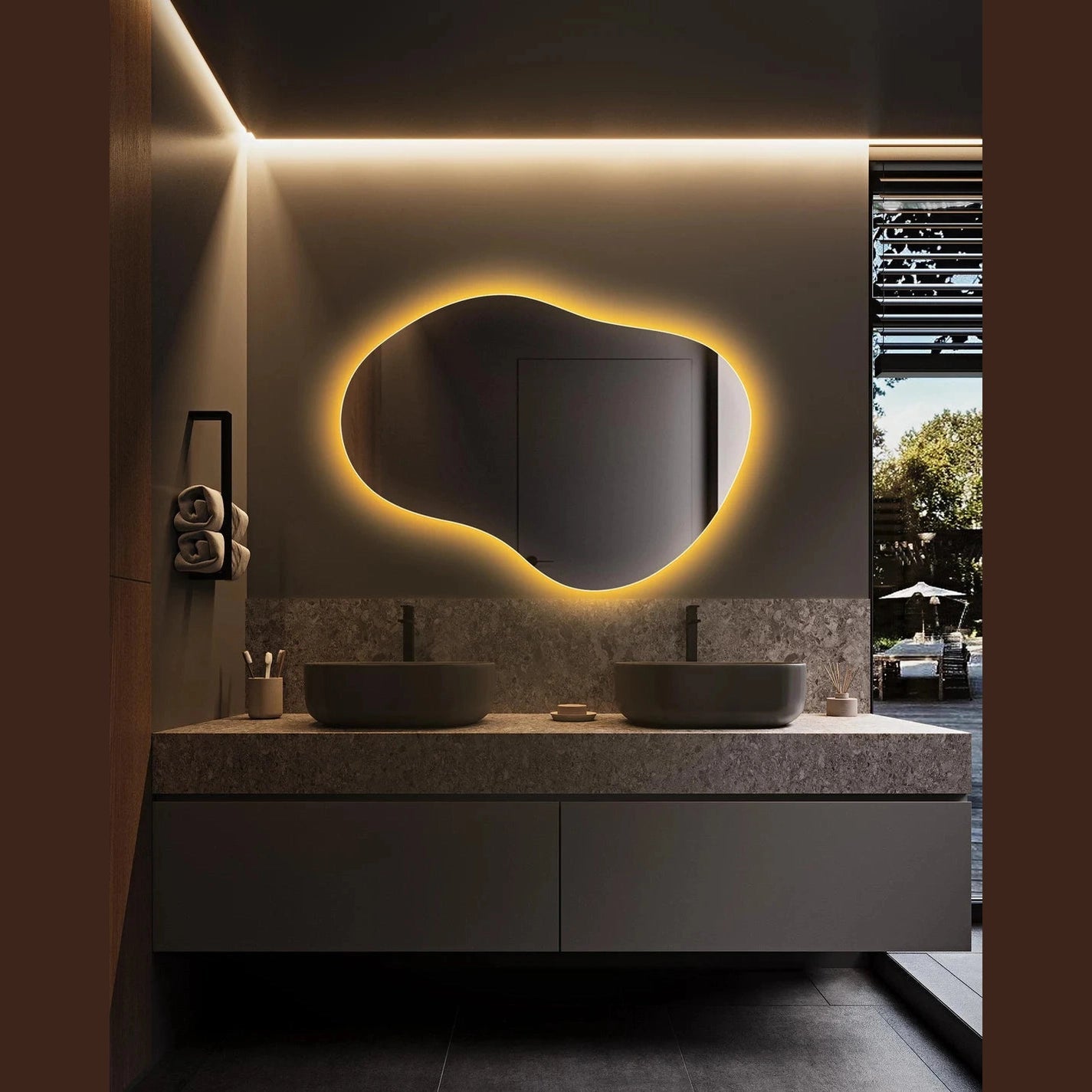Touch Sensor LED Mirror with 3 Lights – Perfect Balance of Style and Function - Fabels