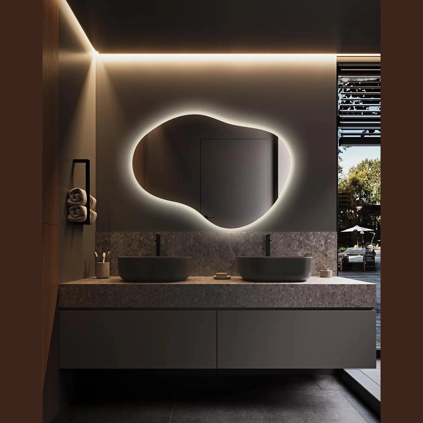 Touch Sensor LED Mirror with 3 Lights – Perfect Balance of Style and Function - Fabels