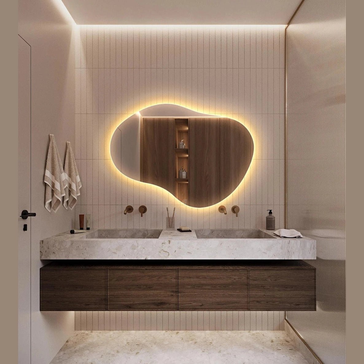 Touch Sensor LED Mirror with 3 Lights – Perfect Balance of Style and Function - Fabels