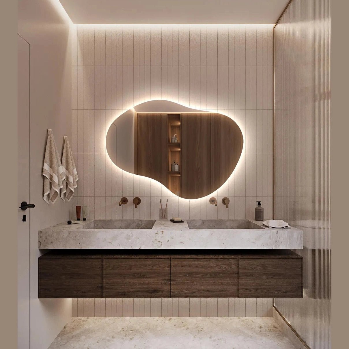 Touch Sensor LED Mirror with 3 Lights – Perfect Balance of Style and Function - Fabels