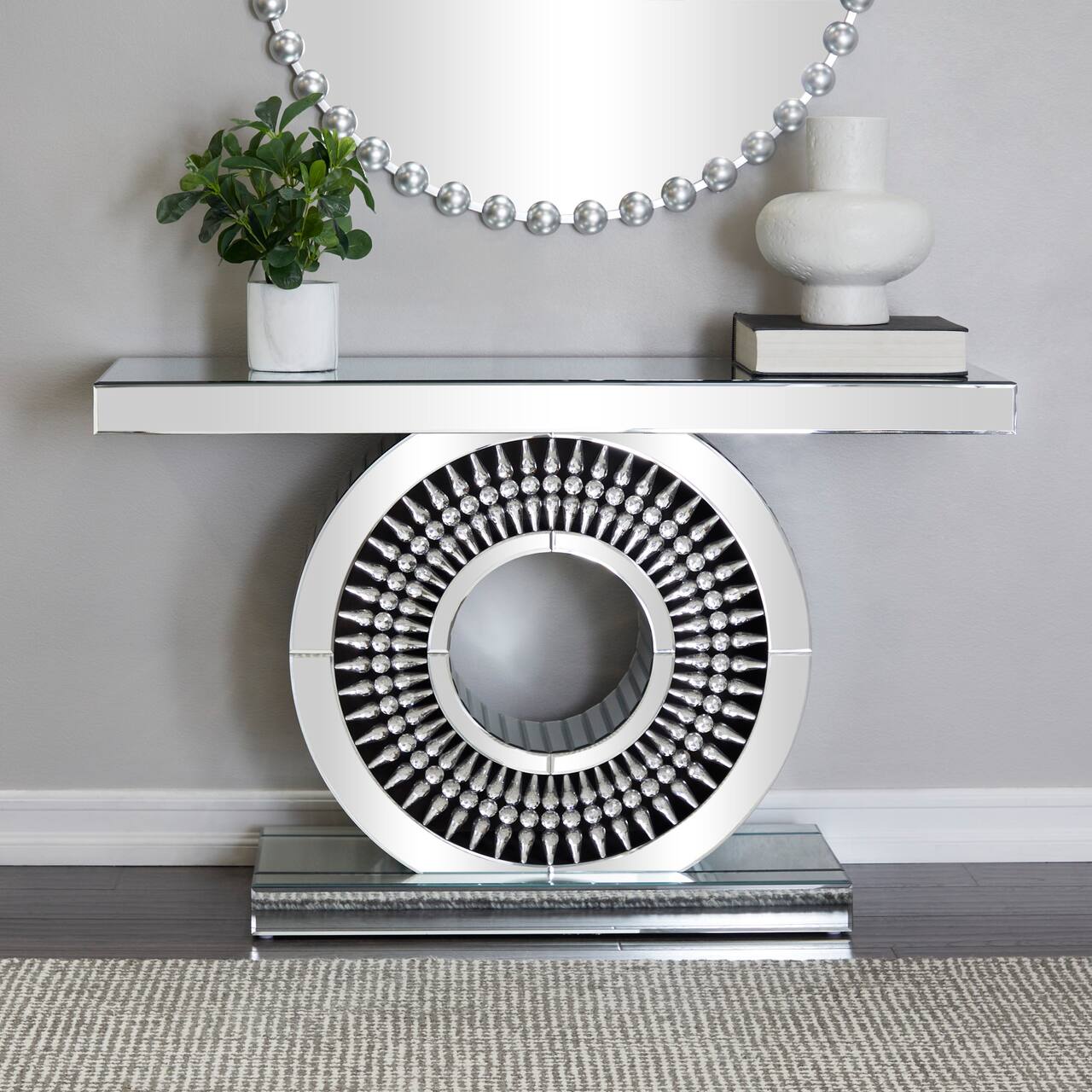 ✨ Trinity Crystal Mirrored Console Table – A Symbol of Modern Luxury ✨ - Fabels