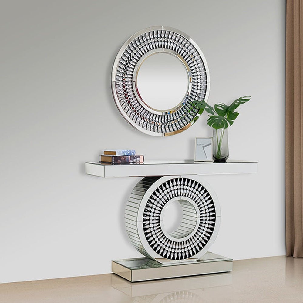 ✨ Trinity Crystal Mirrored Console Table – A Symbol of Modern Luxury ✨ - Fabels