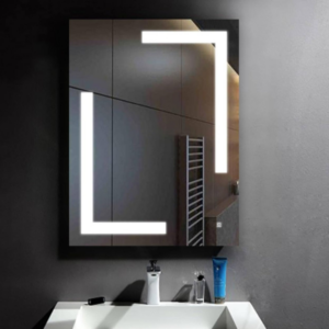 Chic Reflections: Contemporary Bathroom Mirror with LED Lights and Touch