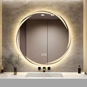 Sophisticated Brilliance: LED-Lit Bathroom Mirror with Touch Sensor