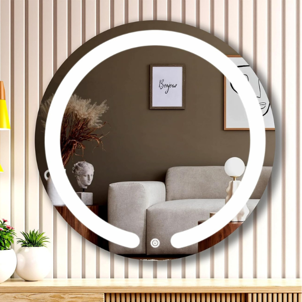bathroom light led mirror with touch sensor and warranty