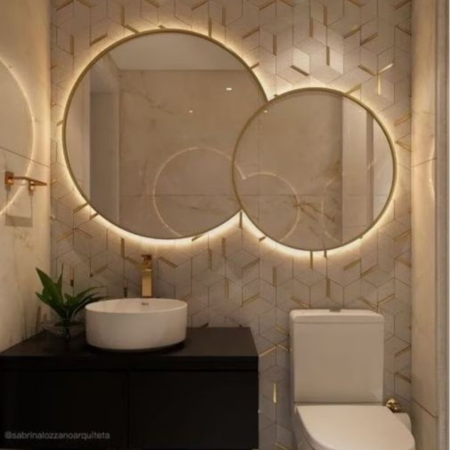 irregualr shape abstract led mirror