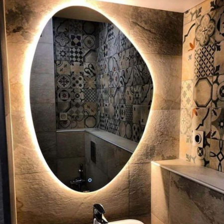 irregualr shape abstract led mirror