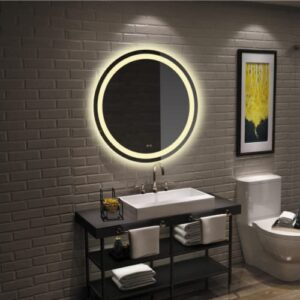 Sophisticated Brilliance: LED-Lit Bathroom Mirror with Touch Sensor