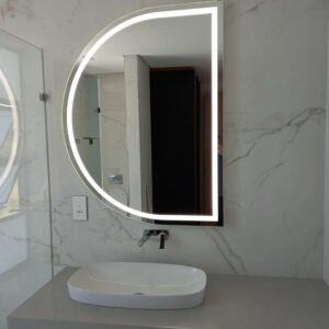 Sculptural Illumination: Unique Irregular Shaped LED Mirror with Touch Contro