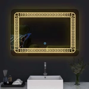 Glowing Beauty: Contemporary LED Bathroom Mirror with Touch Sensor